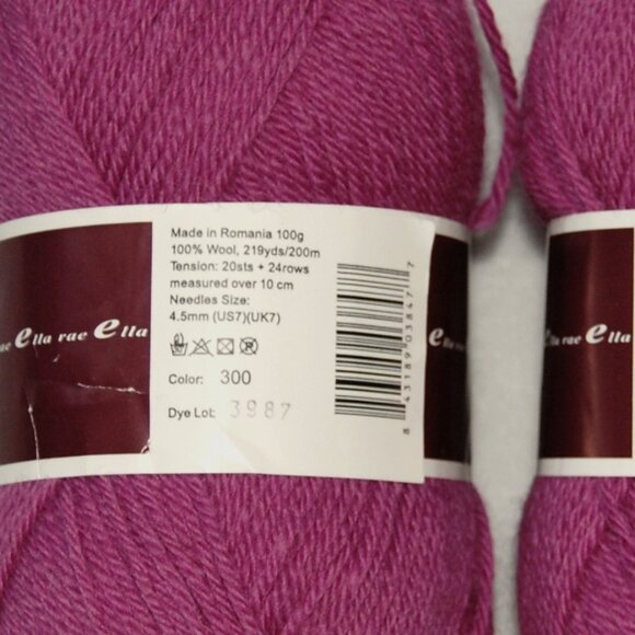 Mix Lot of Ella Rae Wool Yarn, #4 Worsted - Picture 6 of 9